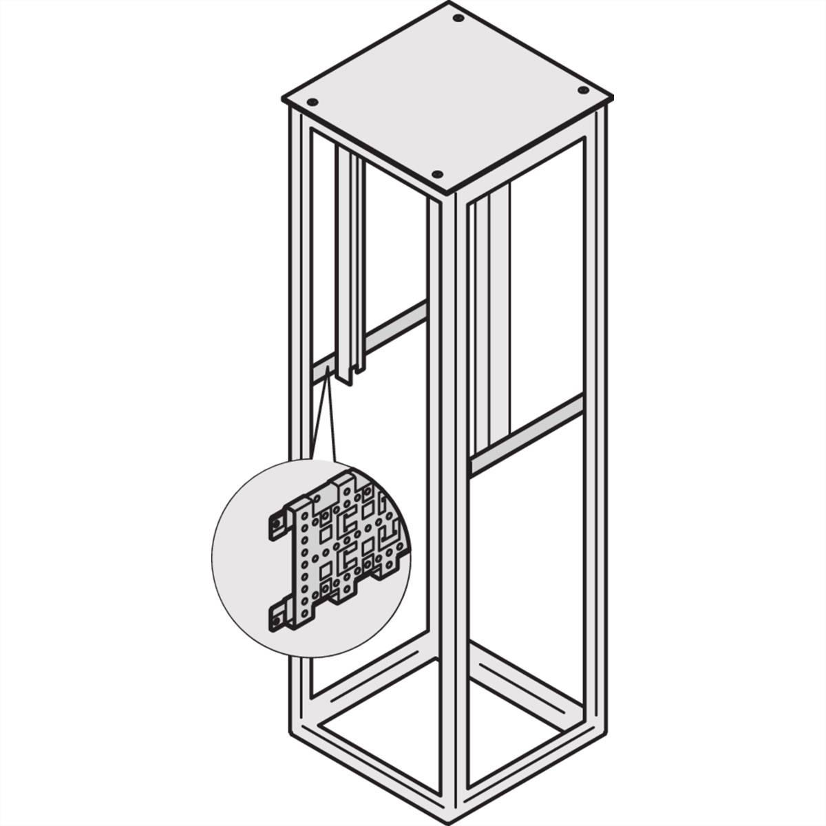 Eine Illustration eines offenen Servergestells mit einer Detailansage der Leiterplattengestaltung, die elektronische Komponentendetails zeigt.