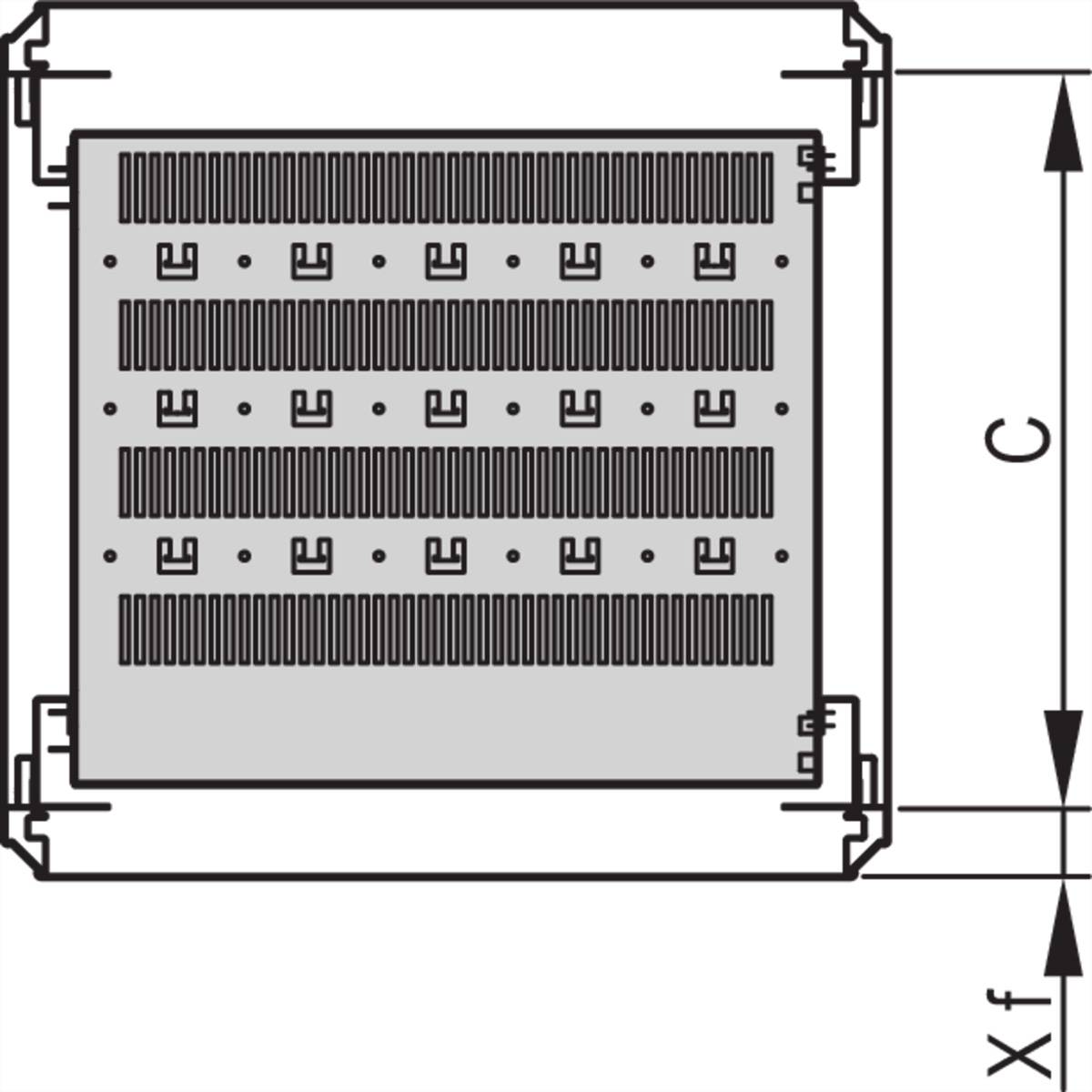 SCHROFF 19''-Fachboden stationär - 19"FACHB.STAT. 600T RAL7021
