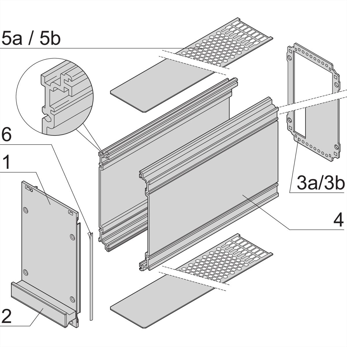 SCHROFF Kassetten PRO 3 HE-Bausätze, Frontplatte geschirmt (Textildichtung) - KAS S1 FS EMV 3HE 8TE 167T