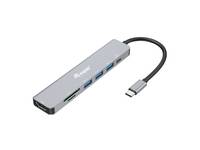 Equip Dock USB-C->HDMI 3x USB3.0 100W PD SD/TF schwarz - Silber