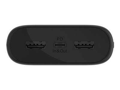 Belkin - Powerbank - 20000 mAh - 20 Watt - PD, Fast Charge - 3 Ausgabeanschlussstellen (24 pin USB-C, 2 x USB)
