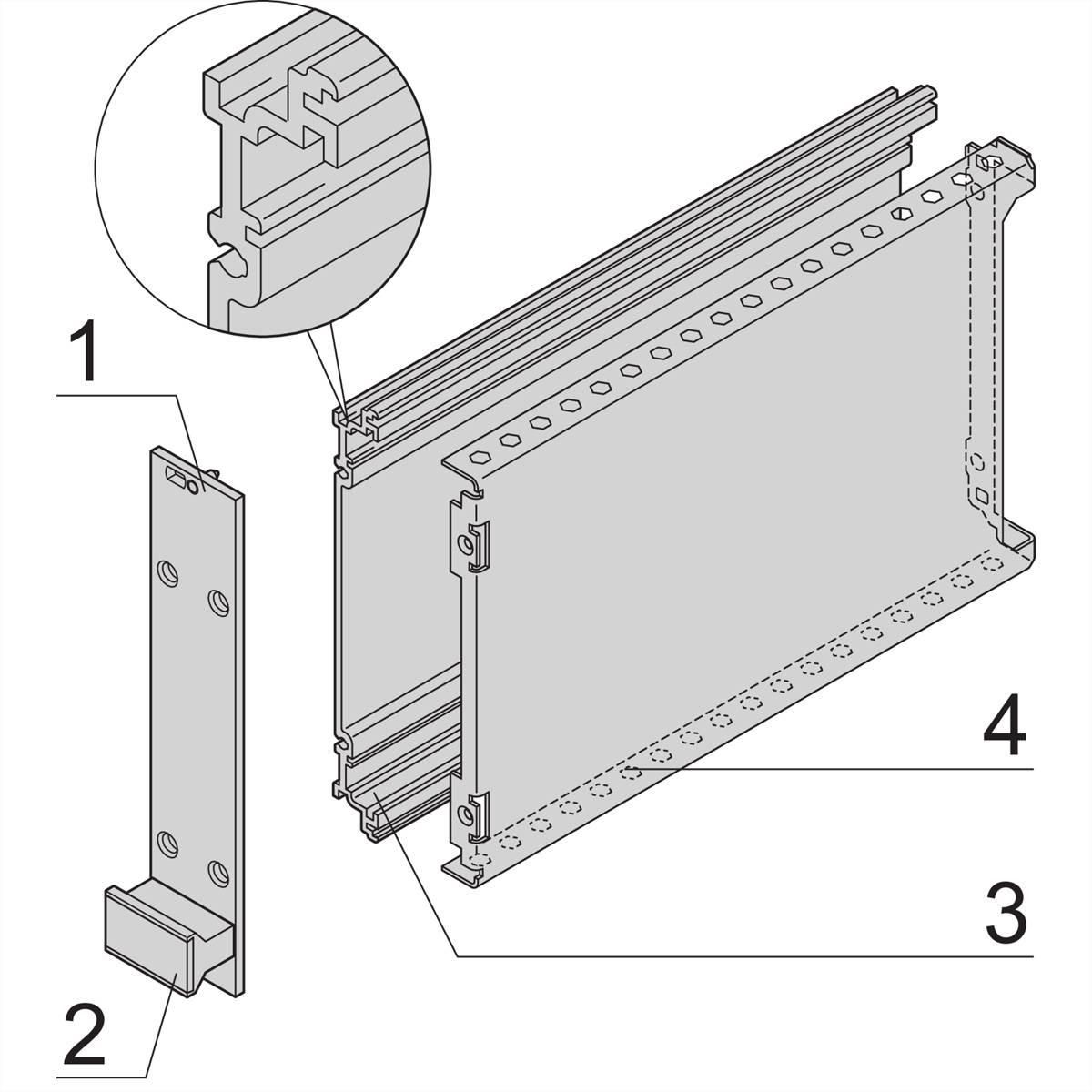 SCHROFF Kassetten PRO mit Haube, 3 HE, Frontplatte ungeschirmt - KAS M. HAUBE 3HE 14TE 167T