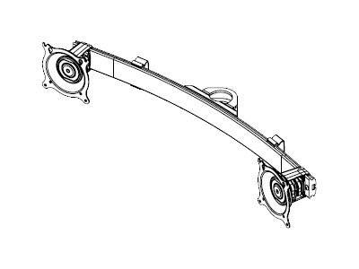 Chief KTA220B Dual Horizontal Array Pole Clamp - Montagekomponente (Befestigungsarm für Dual-Bildschirm)