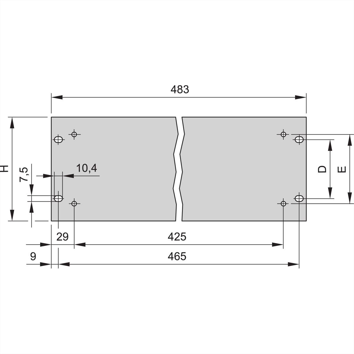SCHROFF 19"-Frontplatten mit Löchern für Griffe - 19"-FRONTPL. 4HE VORELOXIERT