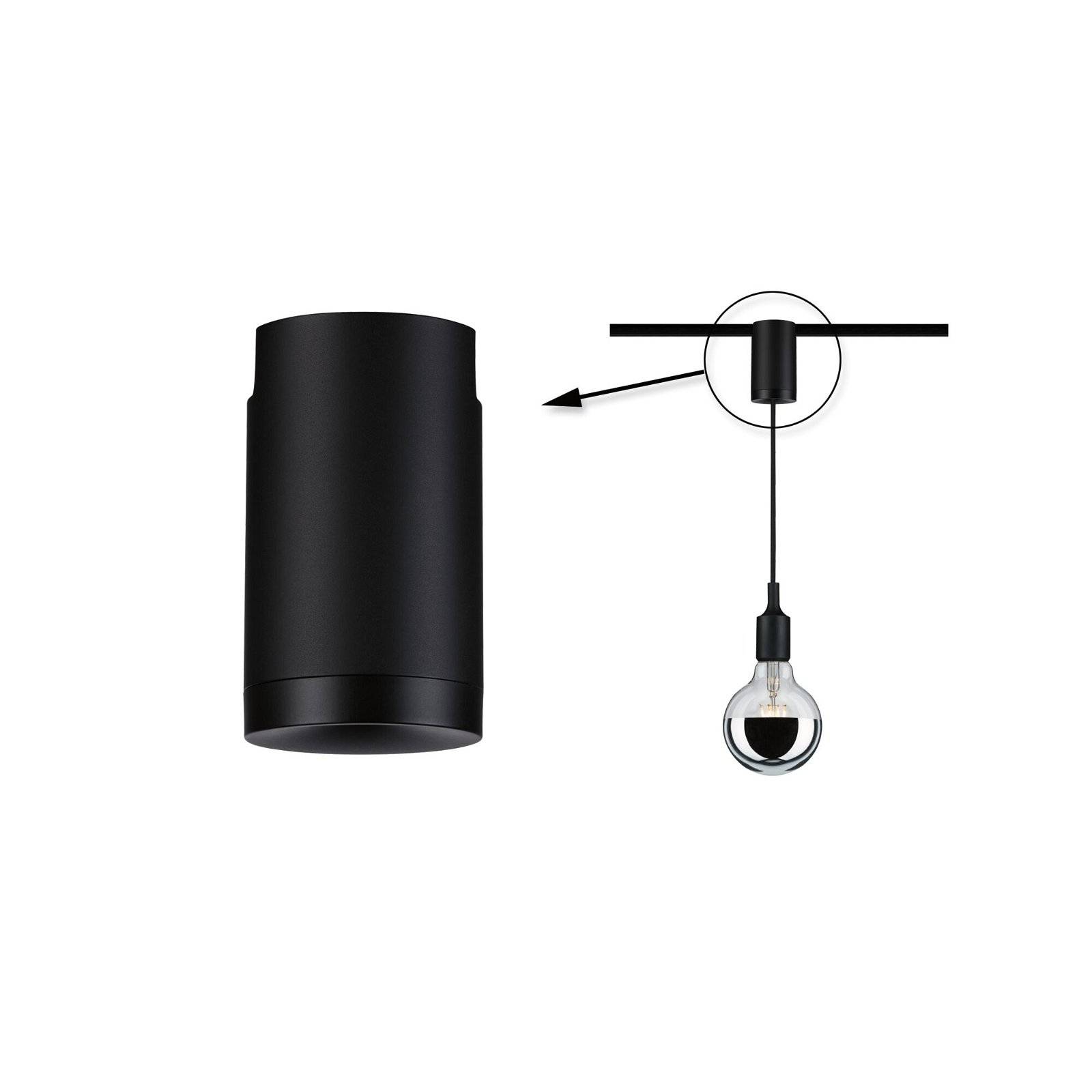 PAULMANN Universal - Schwarz - Metall - Kunststoff - II - 30000 h - 100 W - 6,2 cm