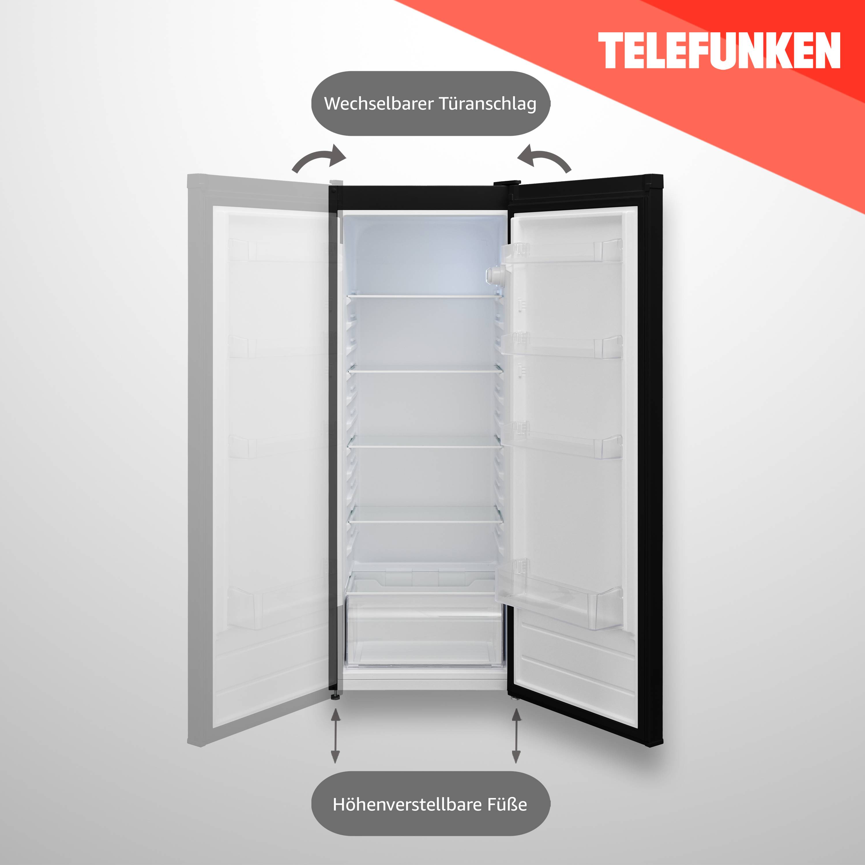 TELEFUNKEN KTFK265E2 Kühlschrank ohne Gefrierfach 255 Liter | Standkühlschrank groß | Vollraumkühlschrank freistehend