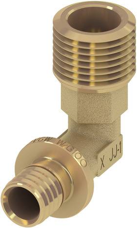 TECEflex Winkelübergangsnippel Rotguss d= 25mmx3/4 AG