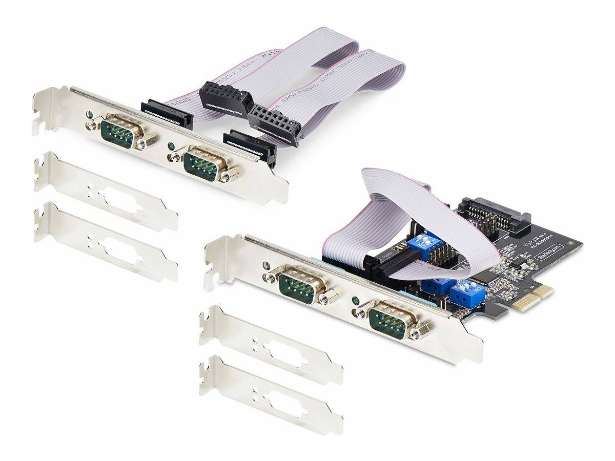 StarTech.com 4-Port Serial PCIe Card, Quad-Port PCI Express to RS232/RS422/RS485 (DB9)
