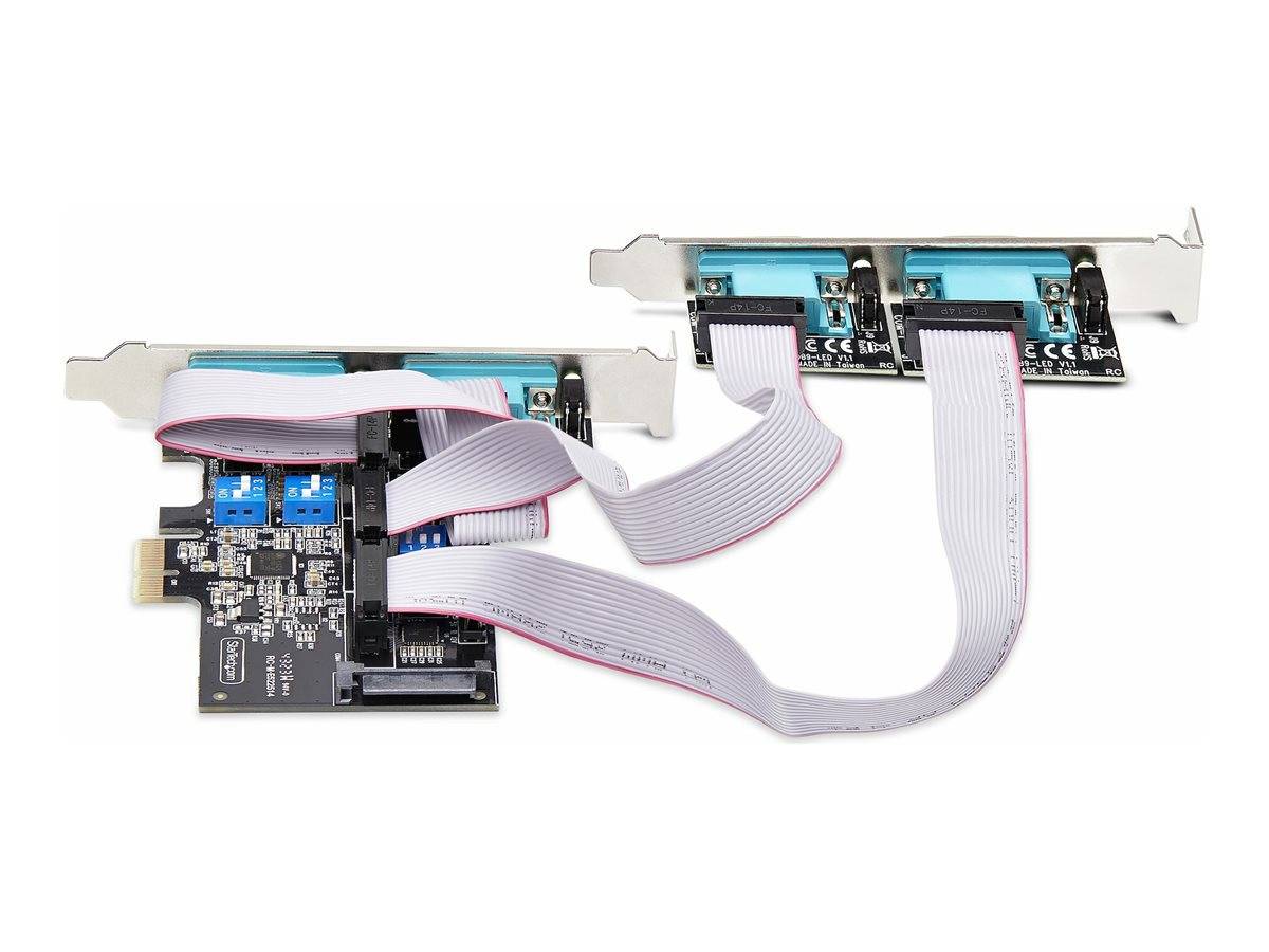 StarTech.com 4-Port Serial PCIe Card, Quad-Port PCI Express to RS232/RS422/RS485 (DB9)