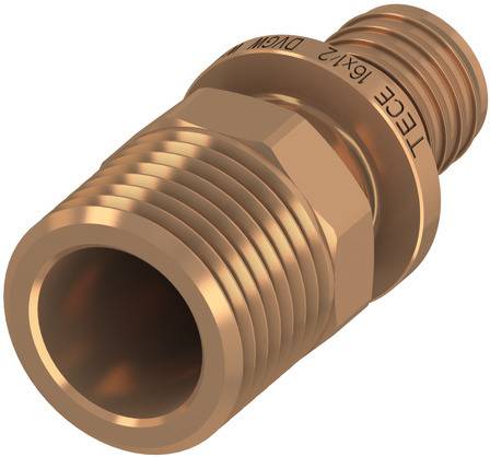 TECEflex Übergangsnippel Rotguss d= 25mmx3/4 AG