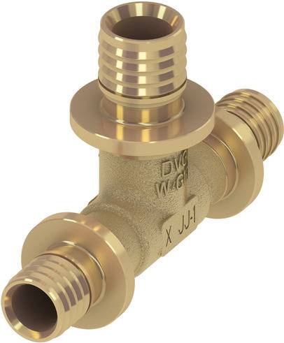 TECEflex T-Stück reduziert, Rotguss d= 32x25x32mm