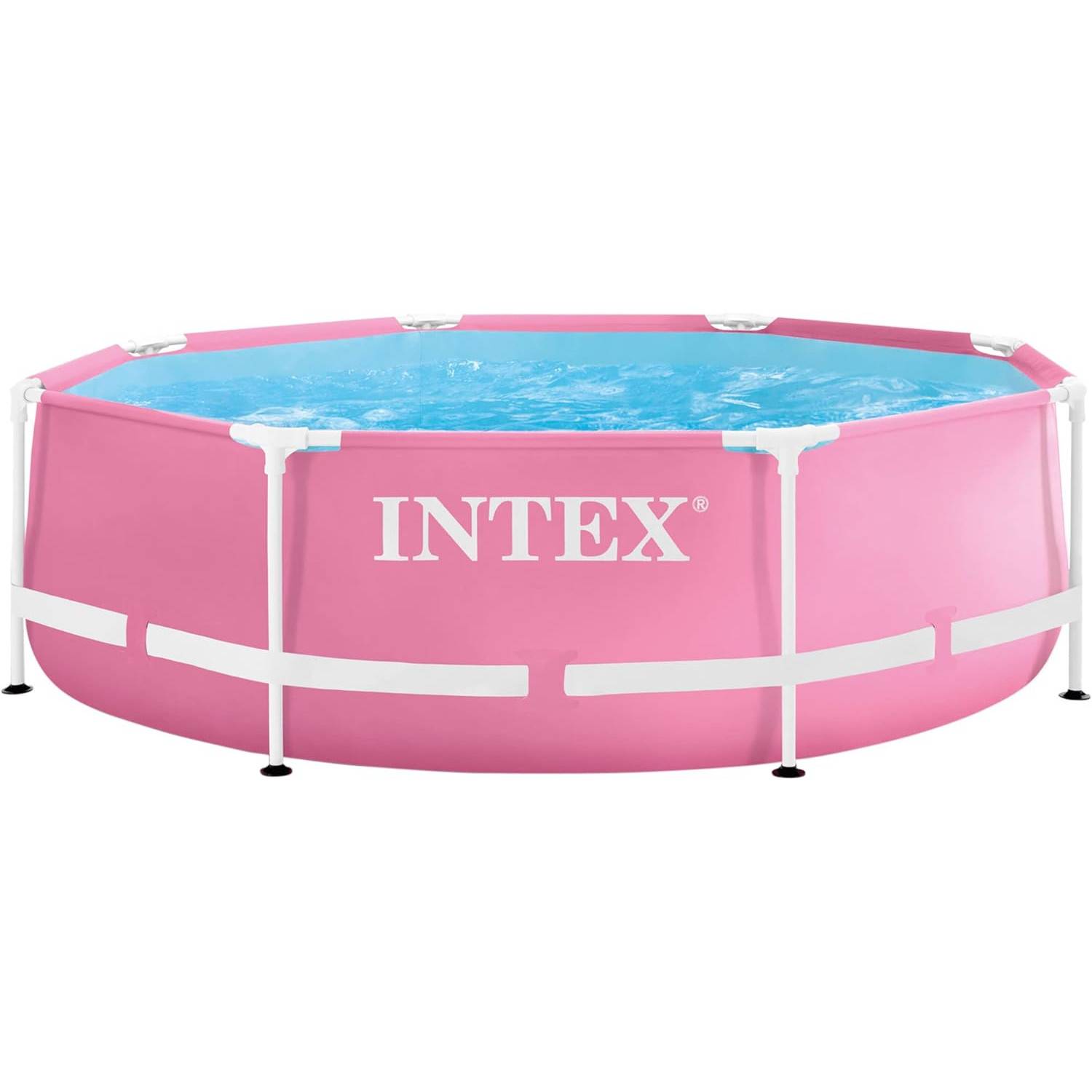 INTEX 28290ND - Pink Metal Frame Pool (244x76cm) Swimmingpool Planschbecken Abdeckplane