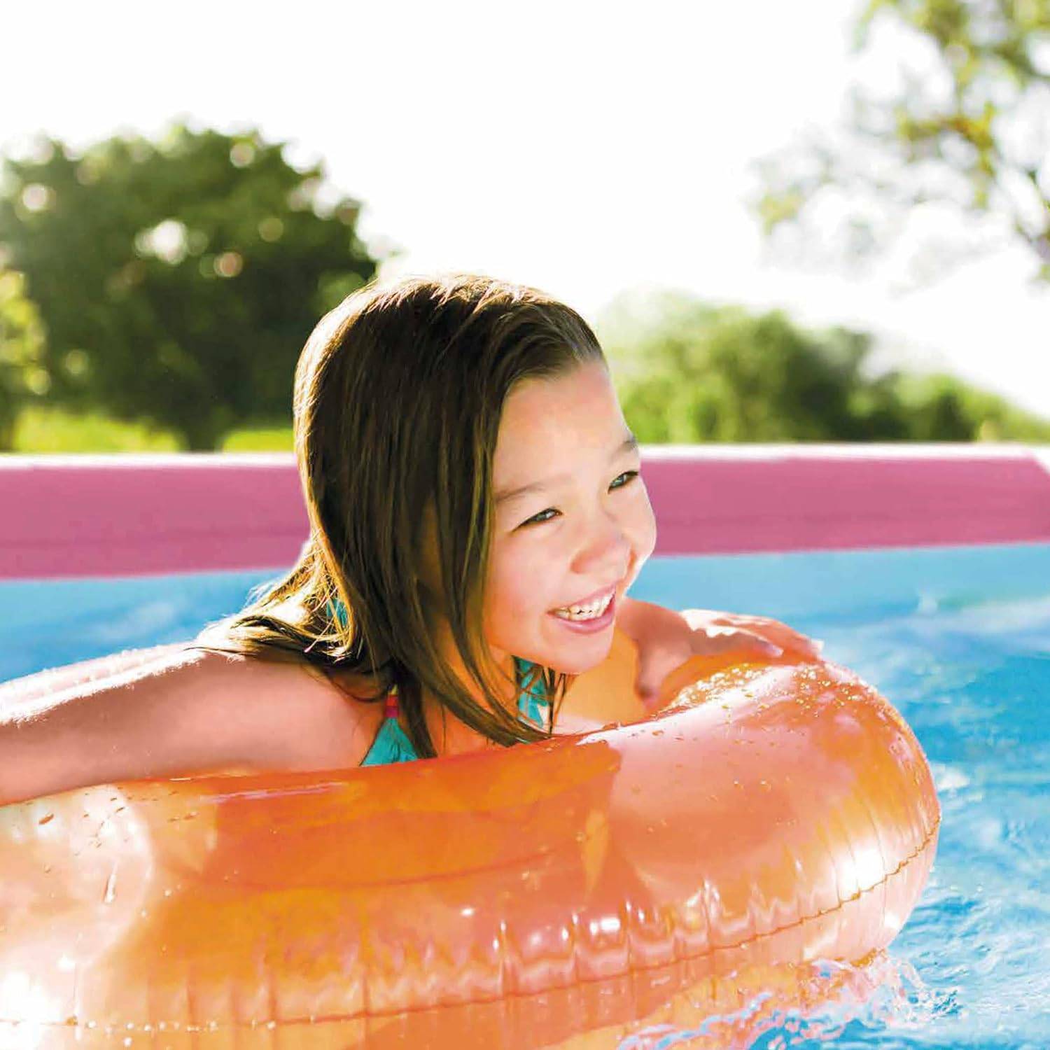 INTEX 28290ND - Pink Metal Frame Pool (244x76cm) Swimmingpool Planschbecken Abdeckplane