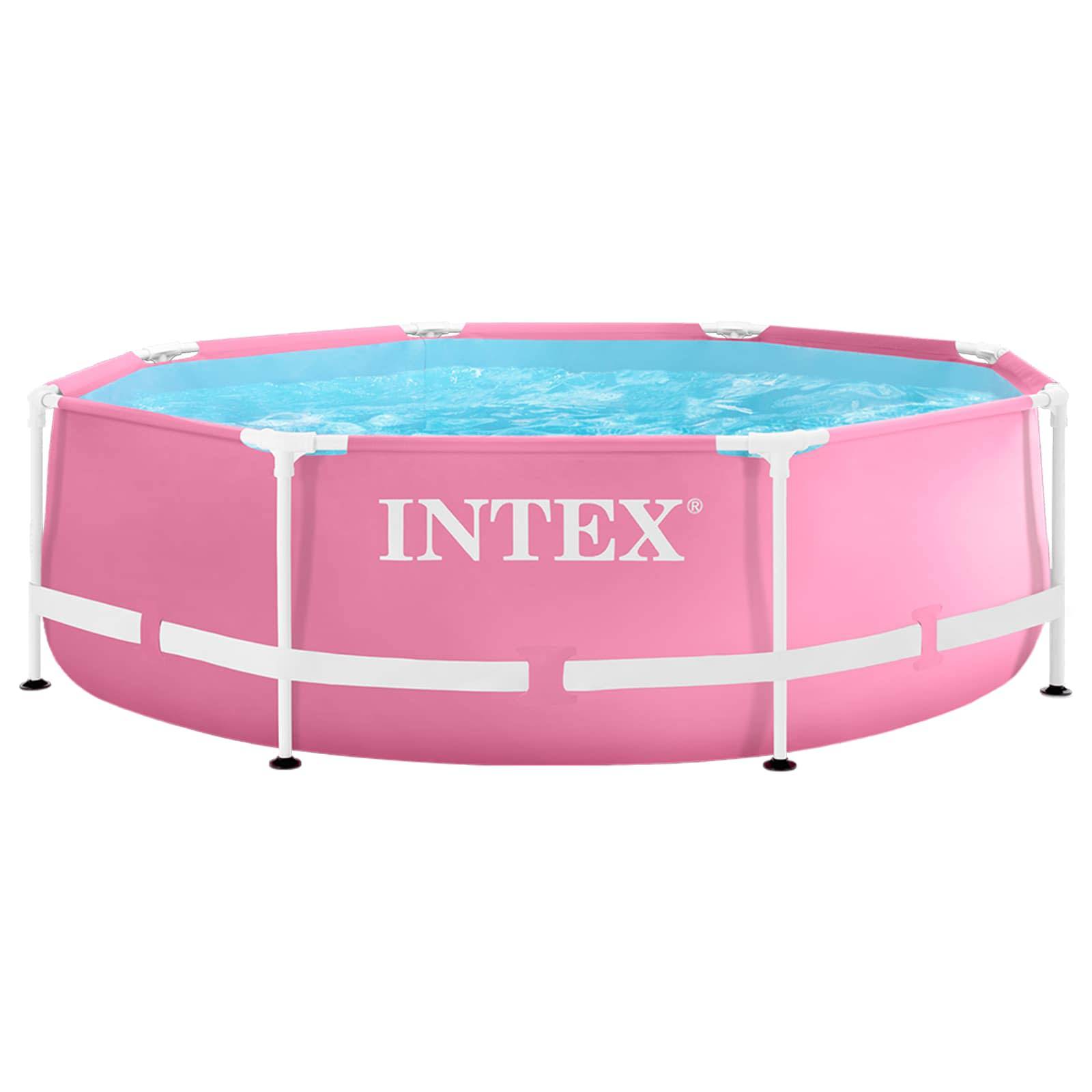 INTEX Aufstellpool mit Metallrahmen Rosa 244 x 76 cm PVC