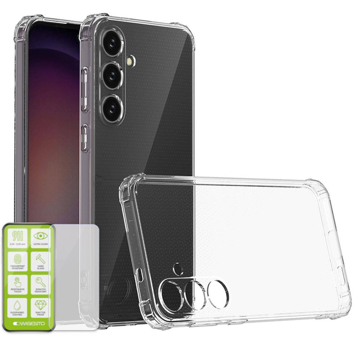 Für Samsung Galaxy S24 Plus Schock TPU Hülle Transparent + H9 Glas