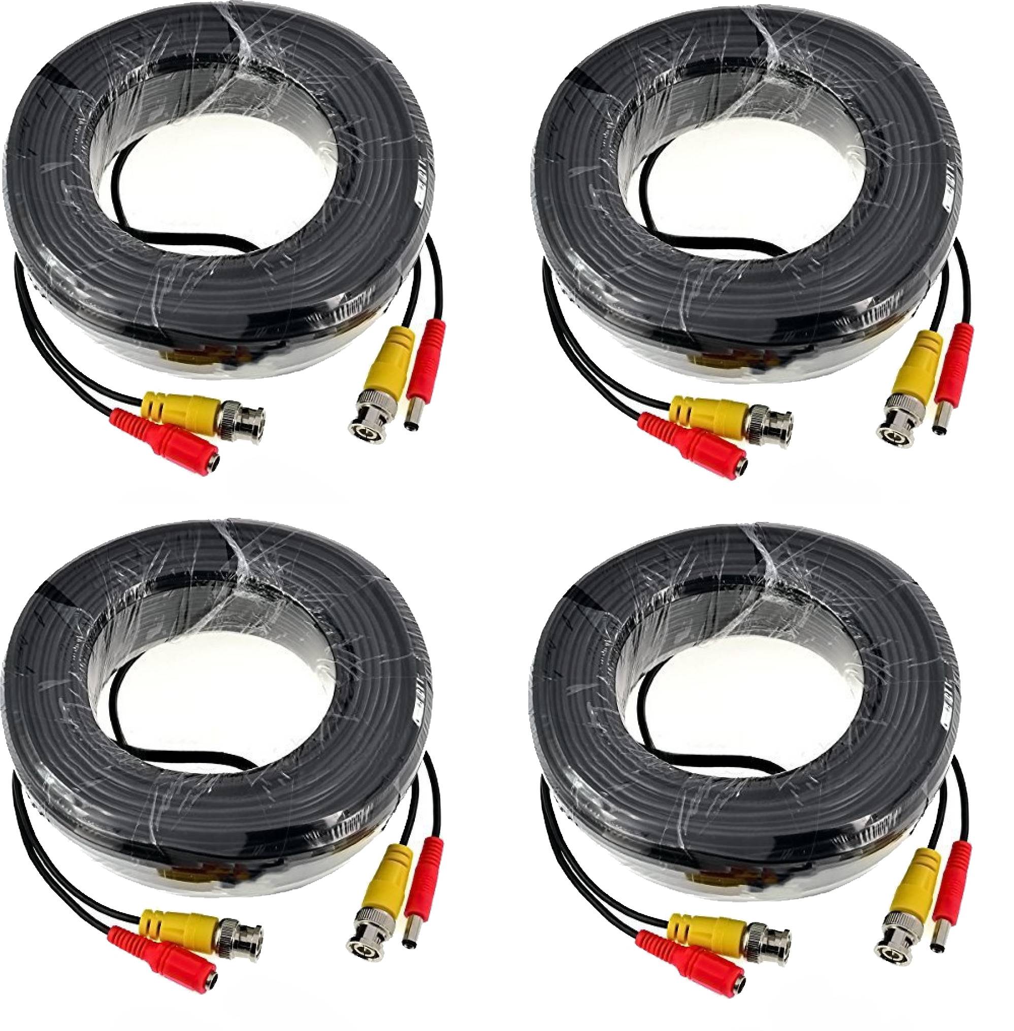 4 x 20 Meter CCTV Kabel Kombikabel Video Strom Kabel BNC Koax