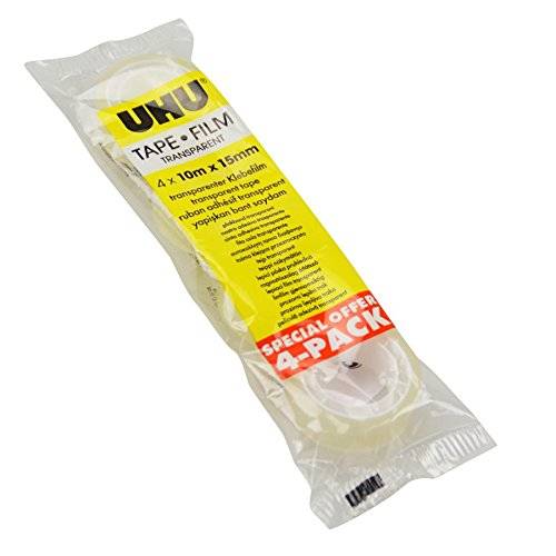 Klebefilm UHU transparent, 10mx15mm, 4er Set