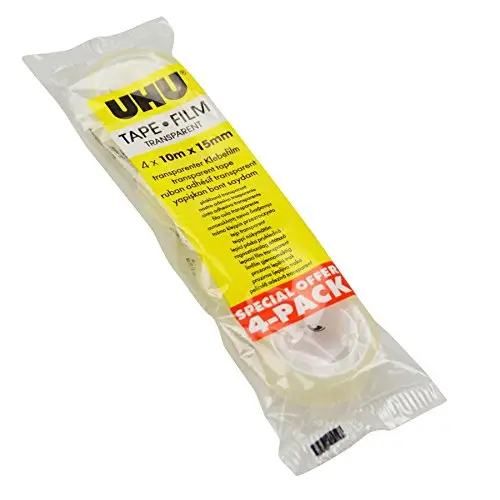 Klebefilm UHU transparent, 10mx15mm, 4er Set Klebefilm UHU transparent, 10mx15mm, 4er Set