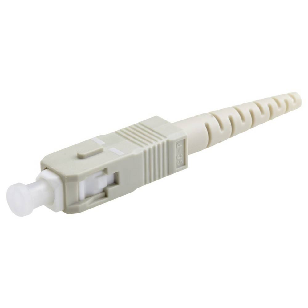 SC zu SC Simplex Multimode Glasfaser-Patchkabel-Adapter – zeigt das Verbinderstecker-Ende, entwickelt für Hochgeschwindigkeits-Datennetzwerke.