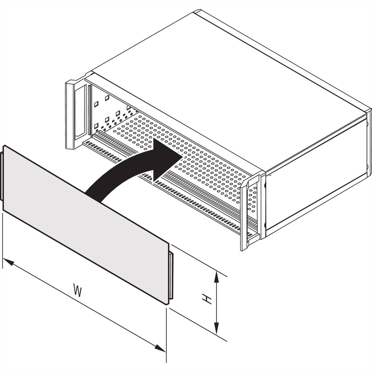 SCHROFF Gesamtfrontplatte, gesteckt, ungeschirmt - FRONTPLATTE 6HE 42TE EL/CHR