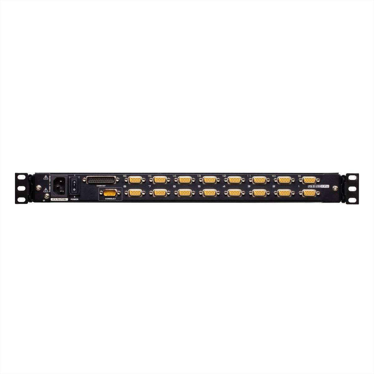 ATEN CL5716MW (D) 43cm wide LCD KVM Switch, USB-PS/2,VGA, 16 Port, Tastaturlayout DE