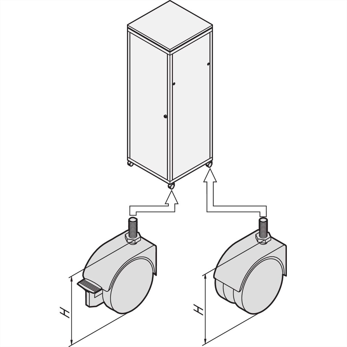 SCHROFF Lenkrollen - LENKROLLEN SET 110 H
