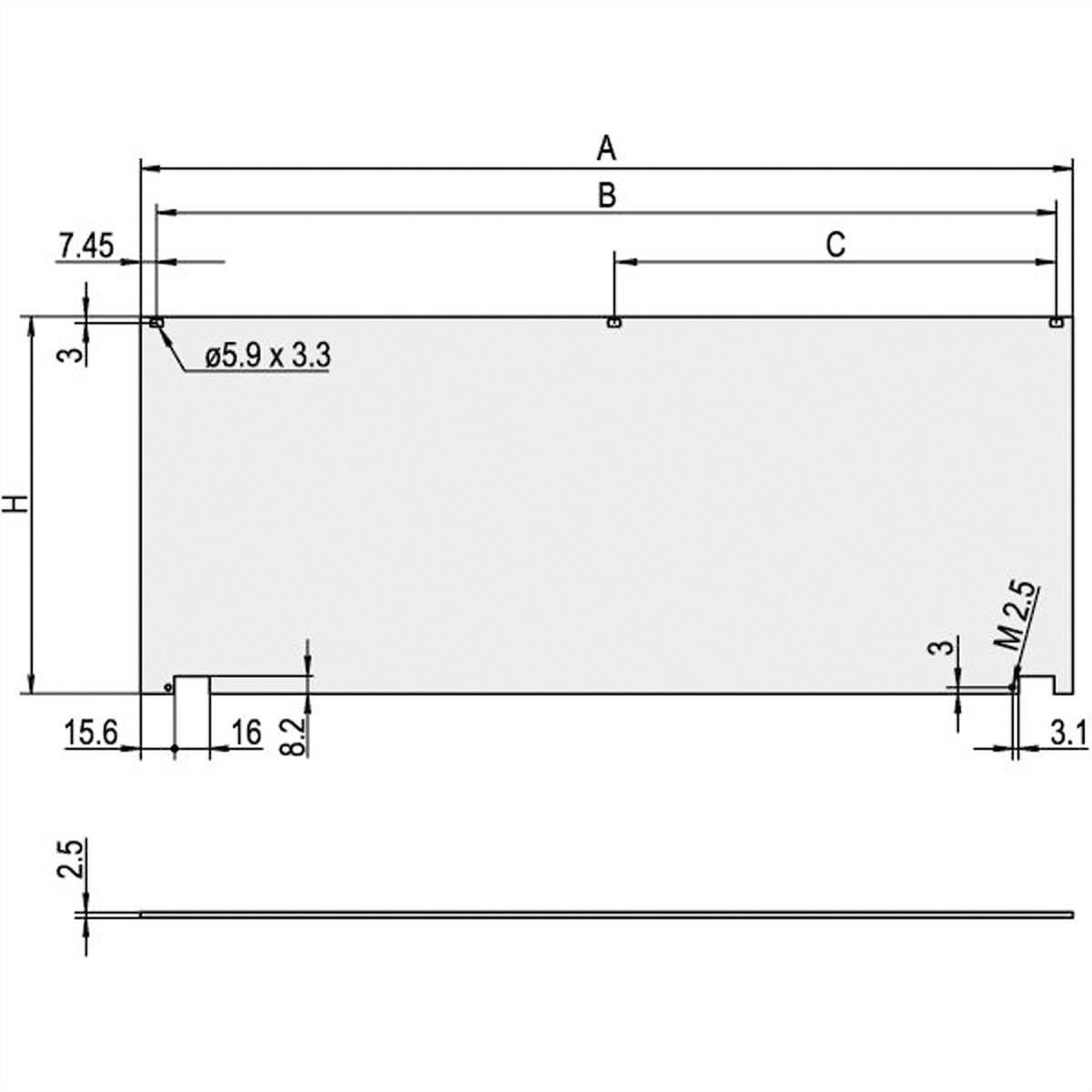 SCHROFF Frontplatte, klappbar - FRONTPLATTE KLAPPB.6HE 63TE