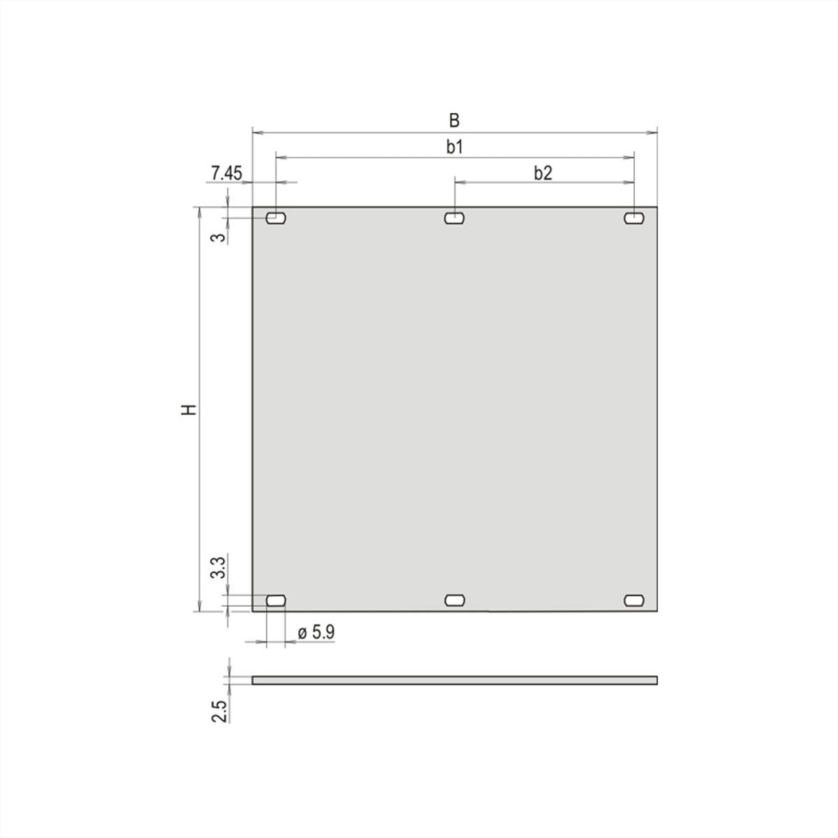 SCHROFF Frontplatten ungeschirmt - TEILFRONTPLATTE 6HE 84TE EL