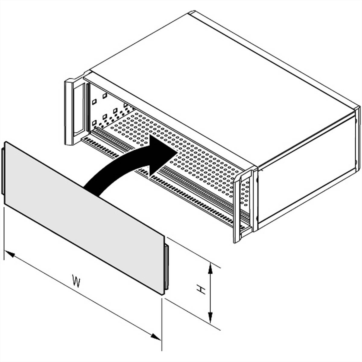 SCHROFF Gesamtfrontplatte, gesteckt, ungeschirmt - FRONTPLATTE 6HE 42TE EL/CHR