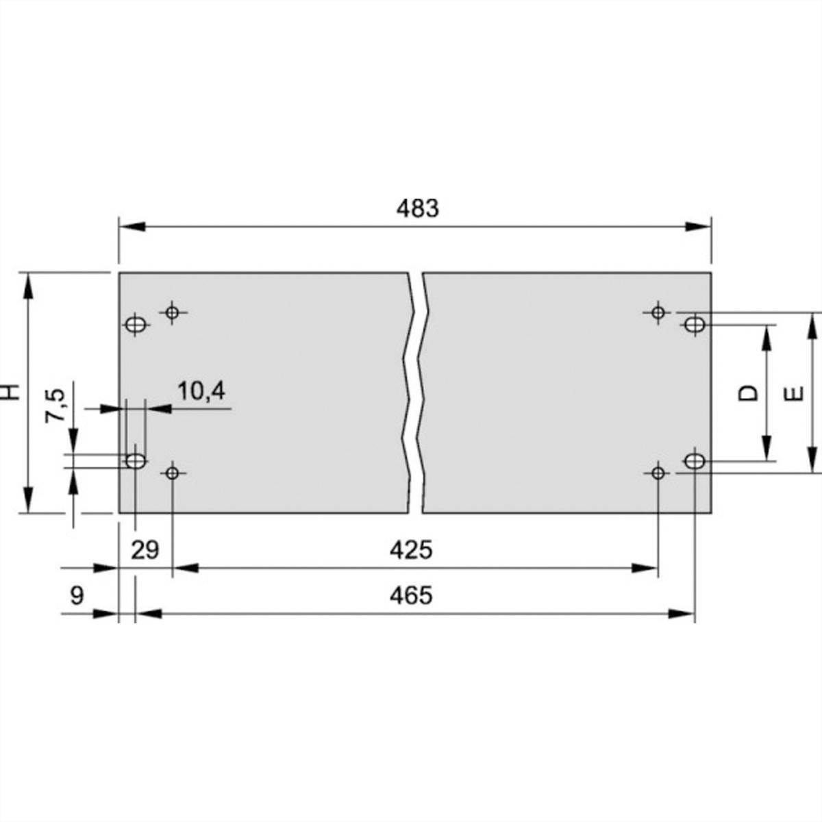 SCHROFF 19"-Frontplatten mit Löchern für Griffe - 19"-FRONTPL. 4HE VORELOXIERT