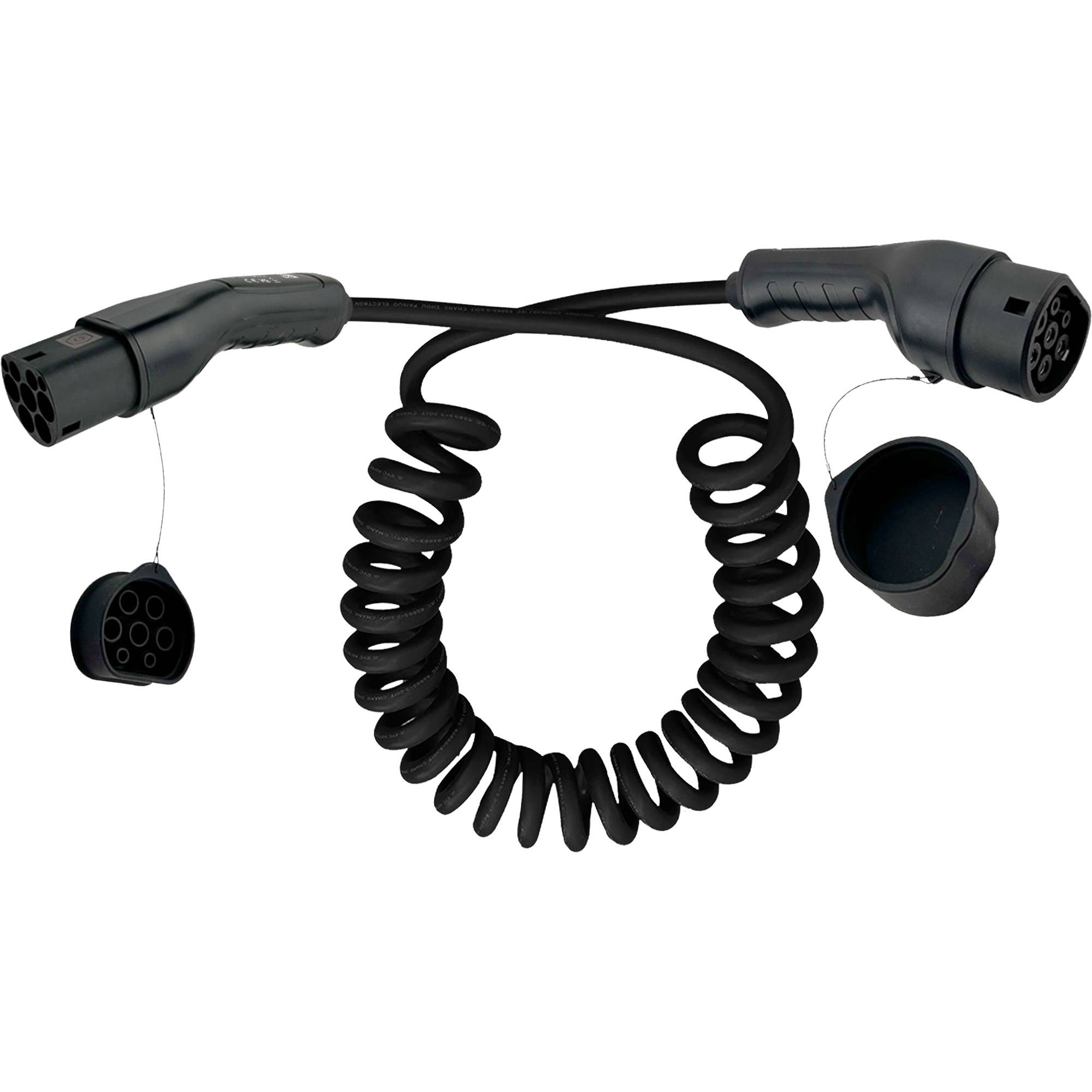 INLINE - EV Spiral-Autoladekabel 11kW Typ2 - 3-phasig - 7,5m