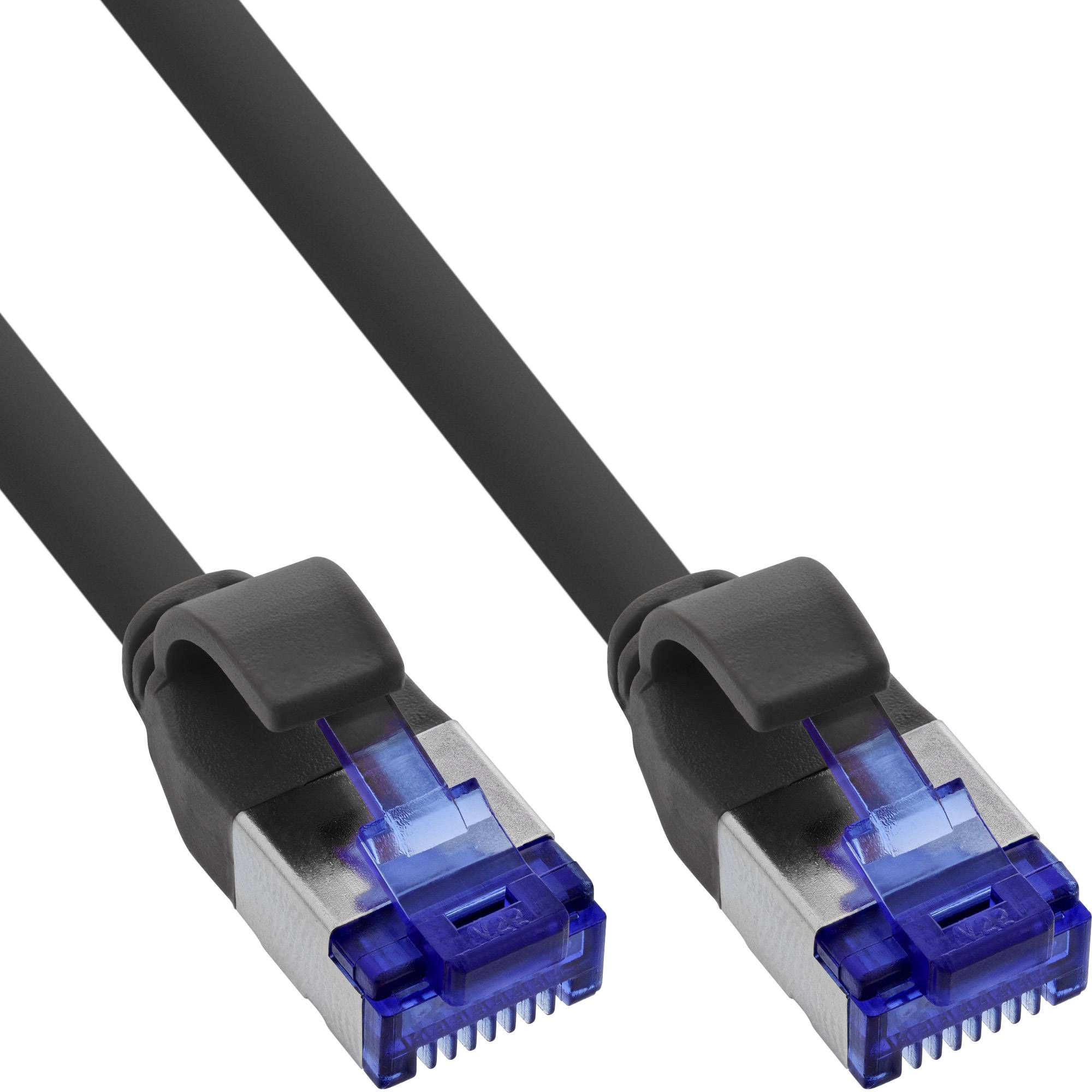 INLINE - Patchkabel Slim - Cat.6A - S/FTP - TPE (LSZH) - PoE - schwarz - 3m
