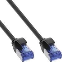 InLine Patchkabel Slim Cat.6A S/FTP TPE LSZH PoE schwarz 25m Strom/Netzteil CAT 6a PIMF SFTP 25 m low-smoke zero-halogen Kupferdraht