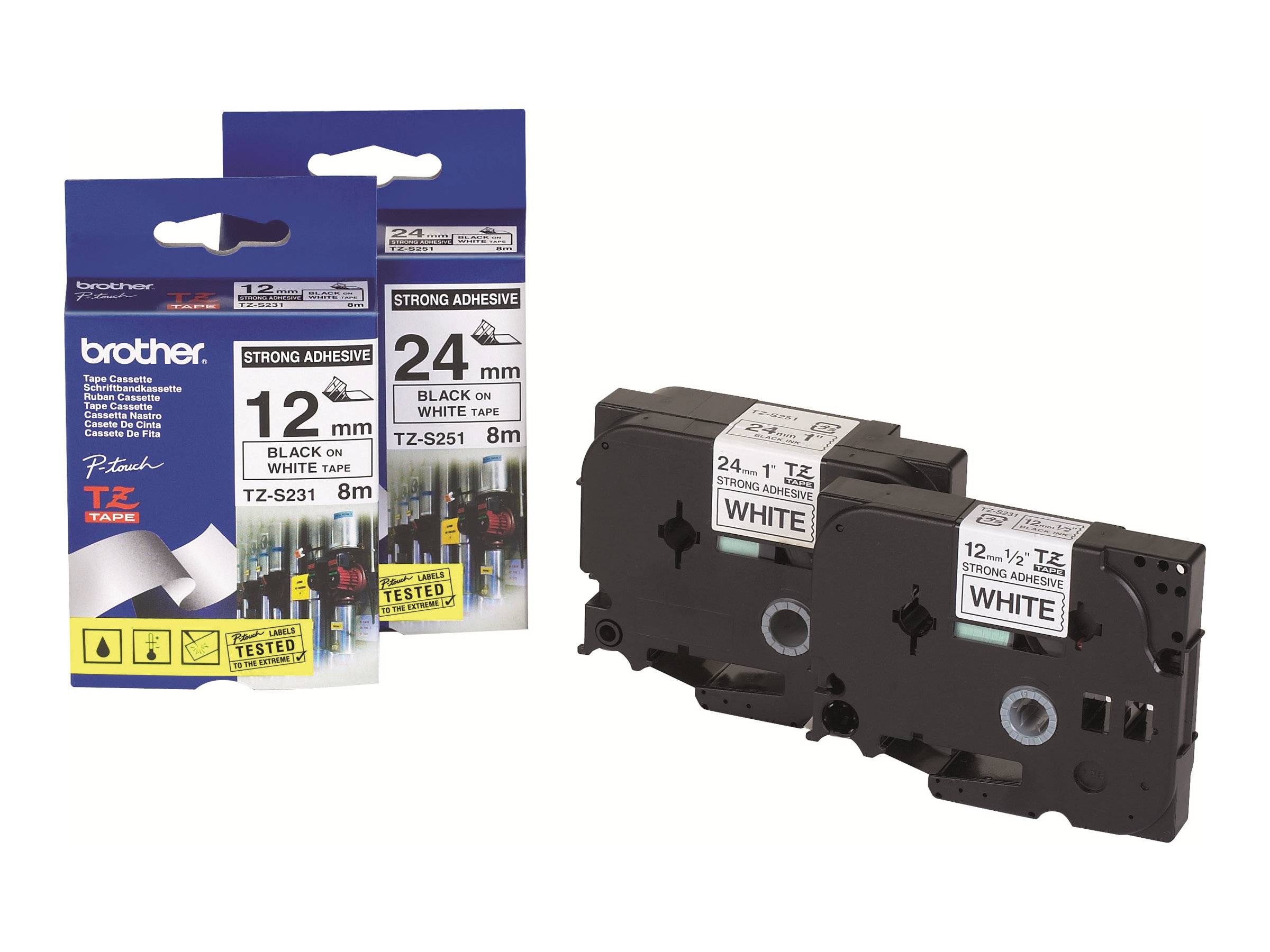 Brother Strong Adhesive - Weiß - Rolle (1,2 cm x 8 m) 1 Kassette(n) laminiertes Band