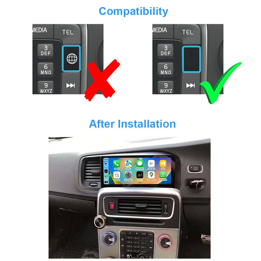 Für Volvo S60 V60 (11-18) RHD 8.8" Touchscreen Android Navigation GPS CarPlay