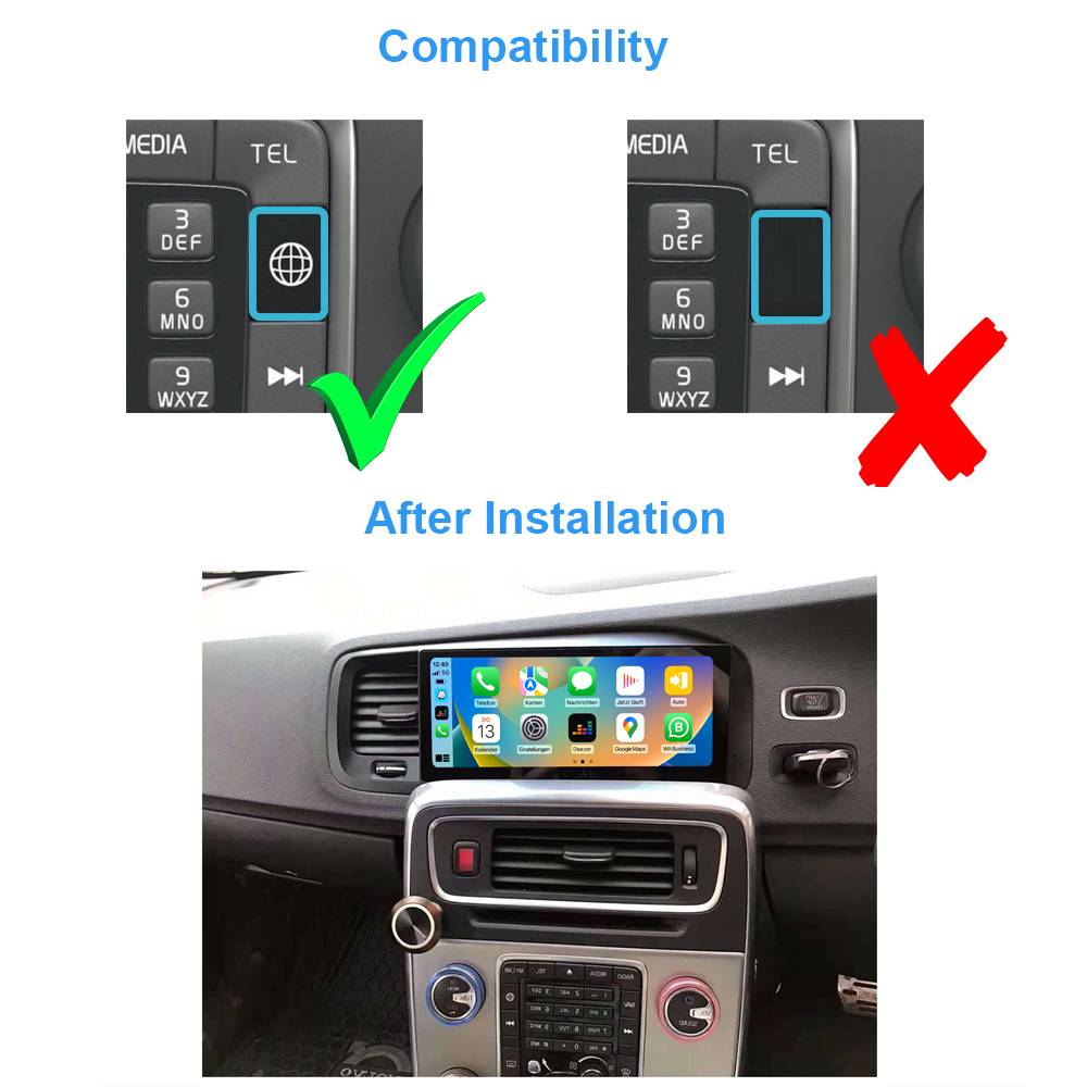 Für Volvo S60 V60 RHD (15-20) 8.8"Touchscreen Android Navigation GPS CarPlay