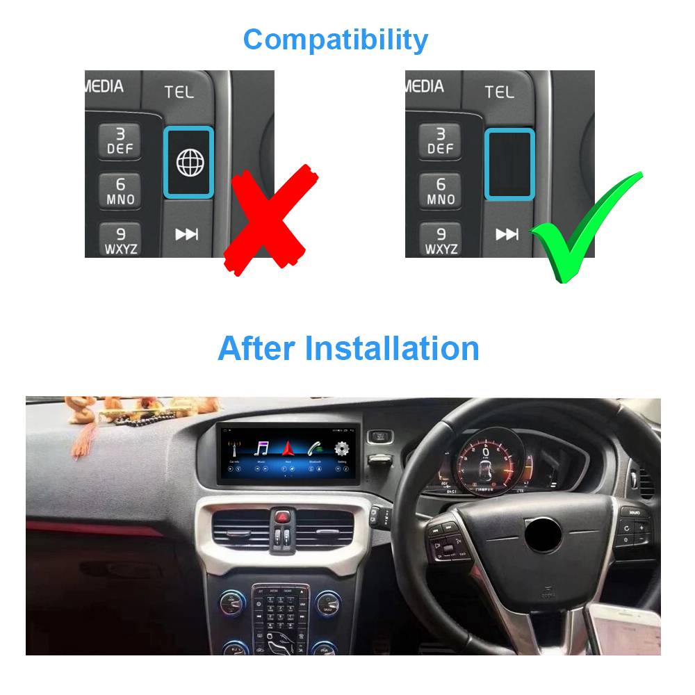 Für Volvo V40 (11-18) RHD 8.8 "Touchscreen Android Navigation GPS CarPlay