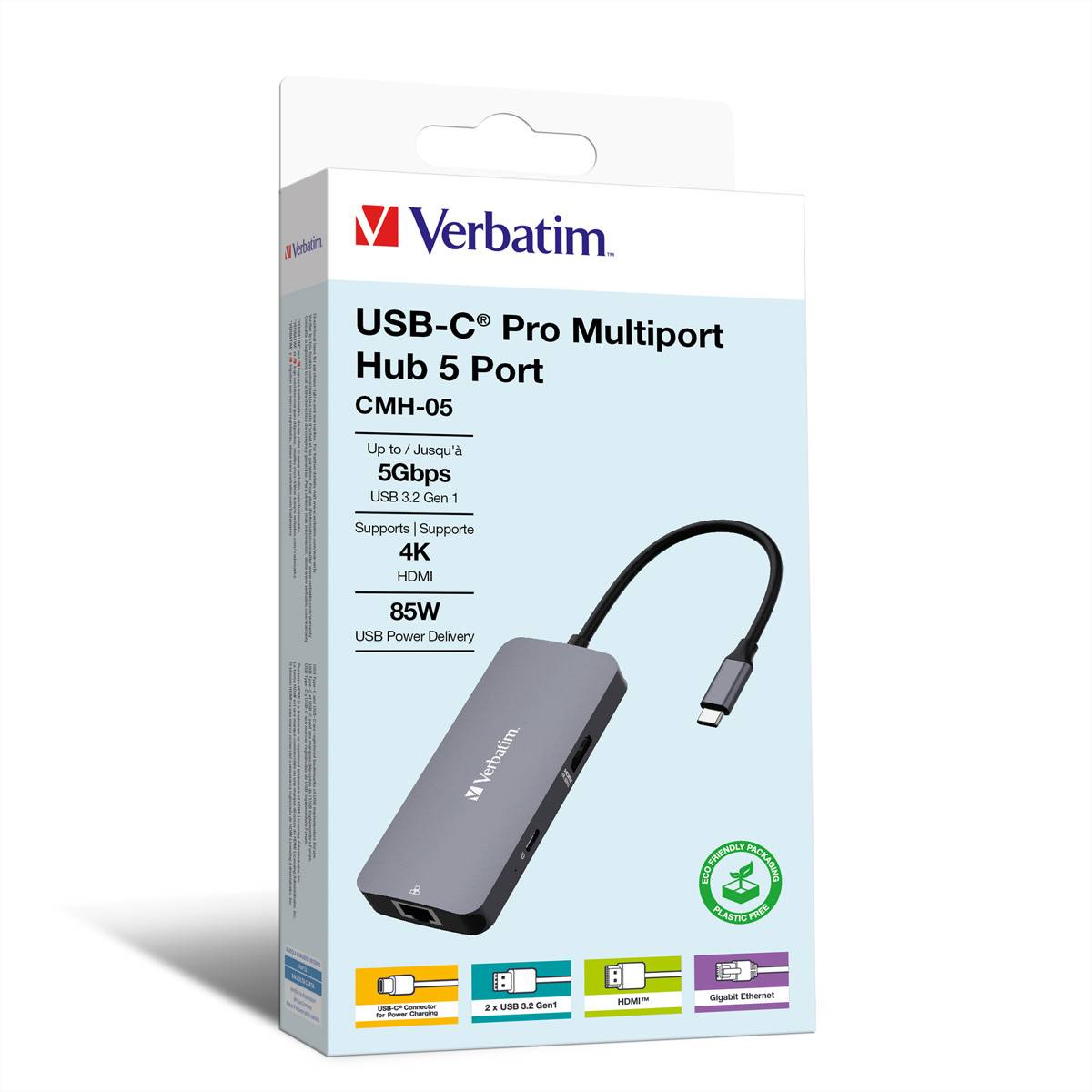 Verbatim CMH 05 - Hub - 1 x HDMI + 1 x USB-C (Spannungsversorgung)