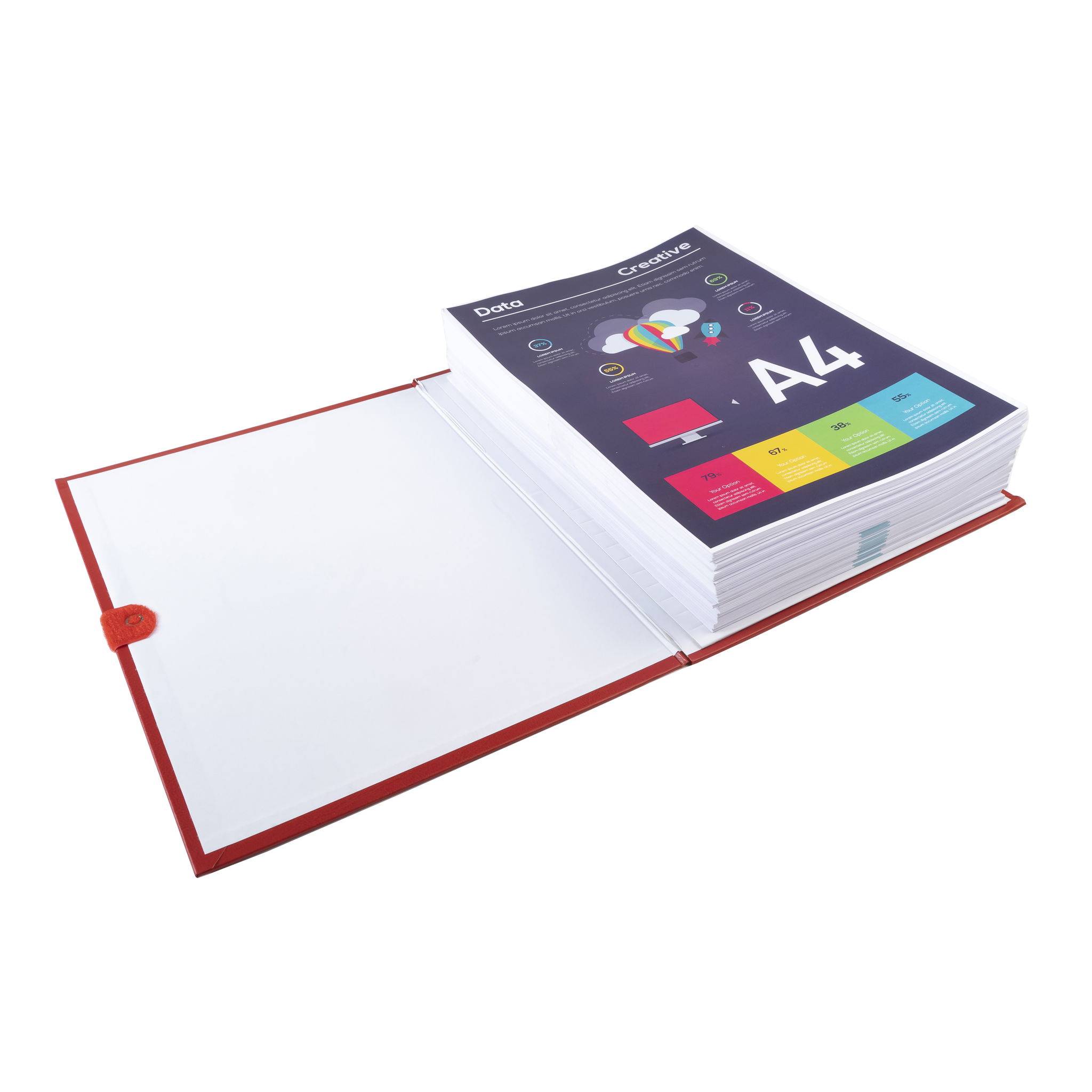 Exacompta 10x Mappe mit Gürtel mit Klettverschluss - 24x32cm - Rot - 2645E