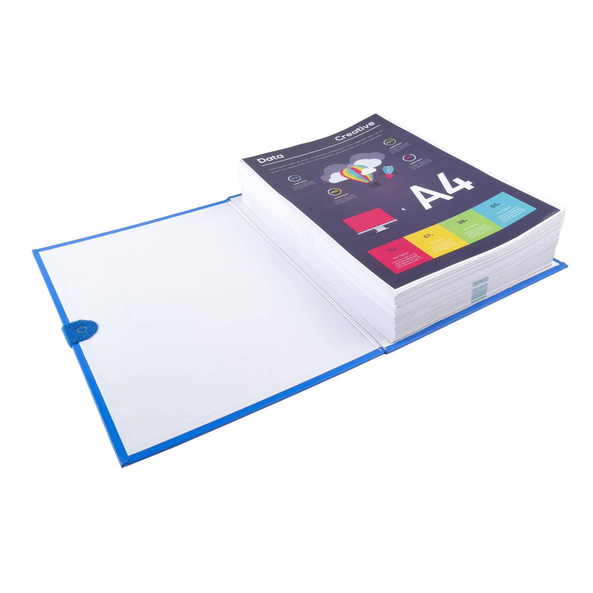 Exacompta 10x Mappe mit Gürtel mit Klettverschluss - 24x32cm - Blau - 2642E