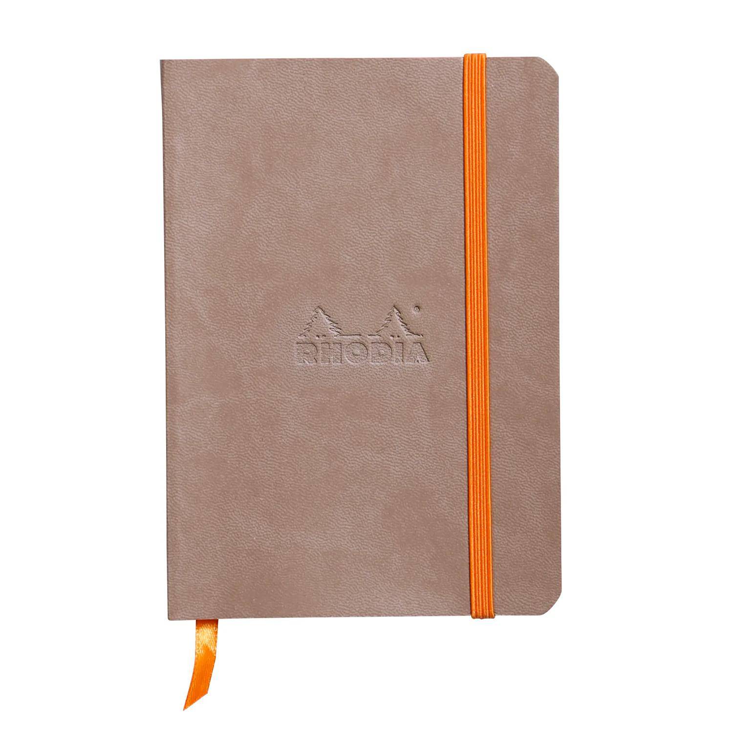 Rhodia flexibles Notizbuch A6 72 Bl liniert, Papier elfenbein 90g, Taupe 117304C