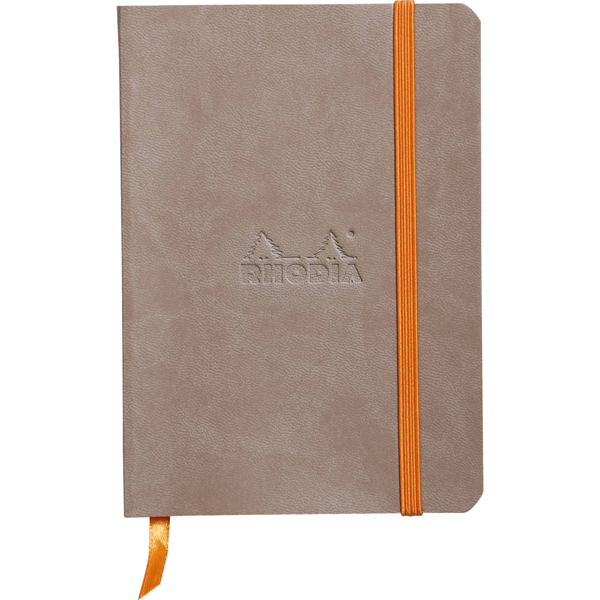 Rhodia flexibles Notizbuch A6 72 Bl liniert, Papier elfenbein 90g, Taupe 117304C