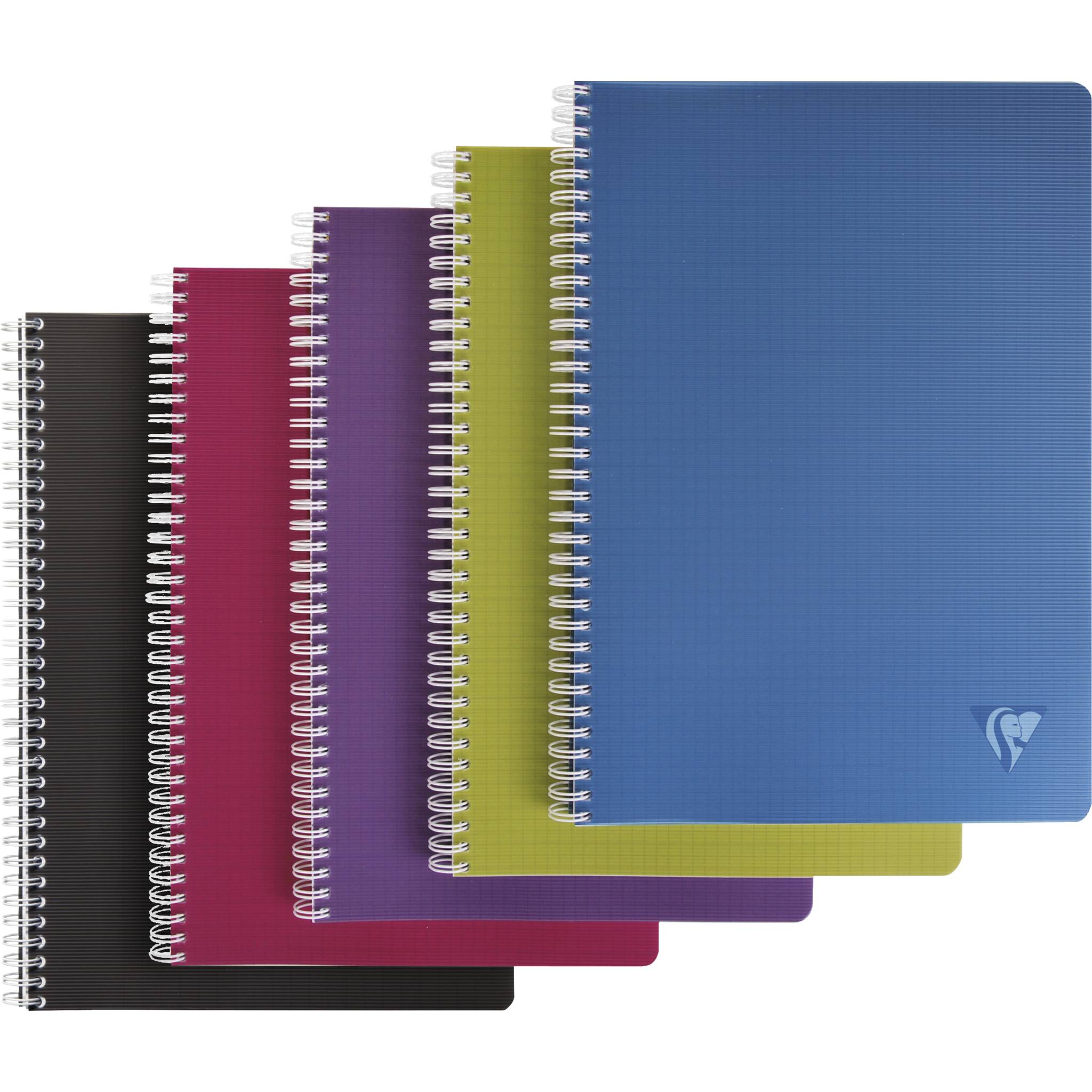Clairefontaine 5x Spiralheft A4 50 Blatt 90g kariert Linicolor sortiert 329126C