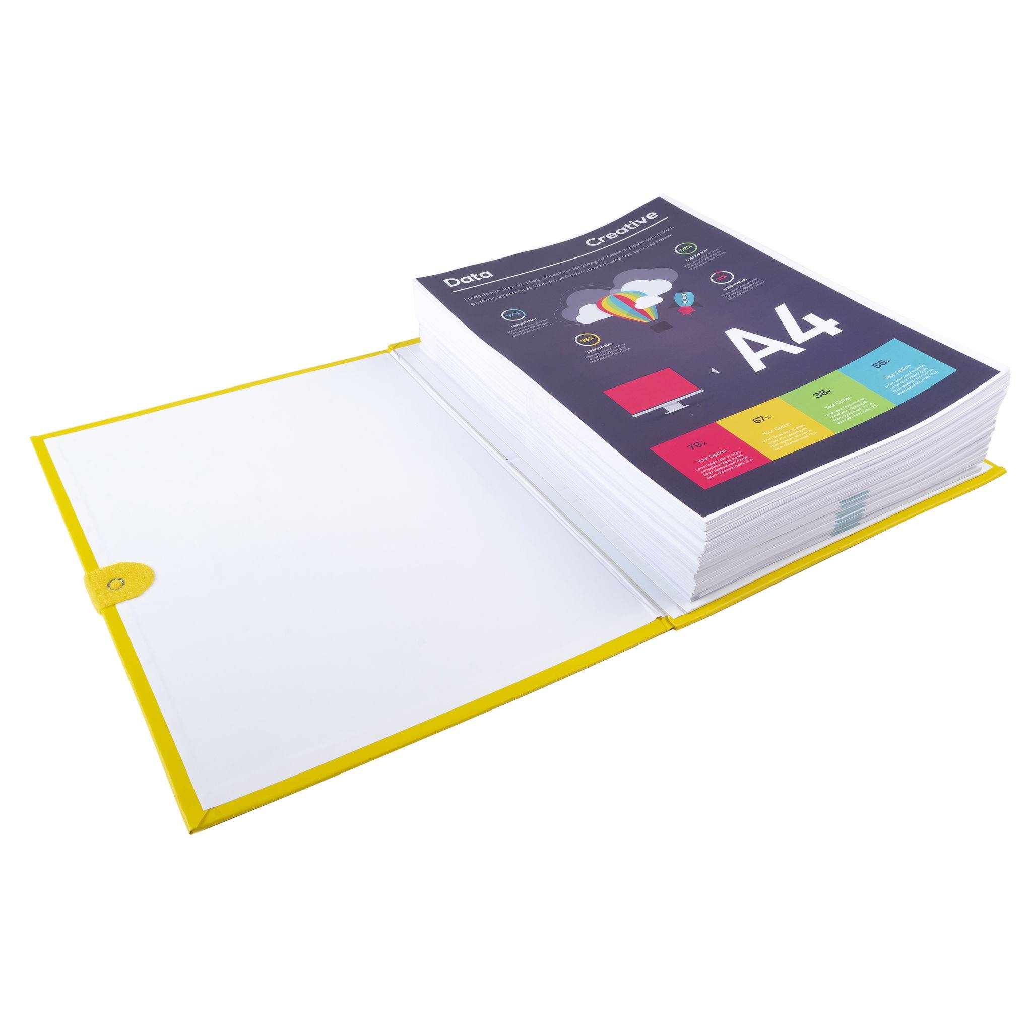 Exacompta 10x Mappe mit Gürtel mit Klettverschluss - 24x32cm - Gelb - 2649E