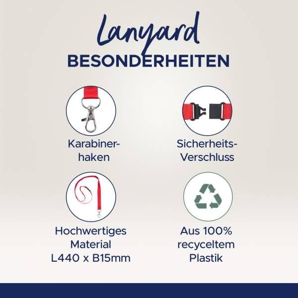 Lanyard 4842R 15x440mm rot 10 Stück