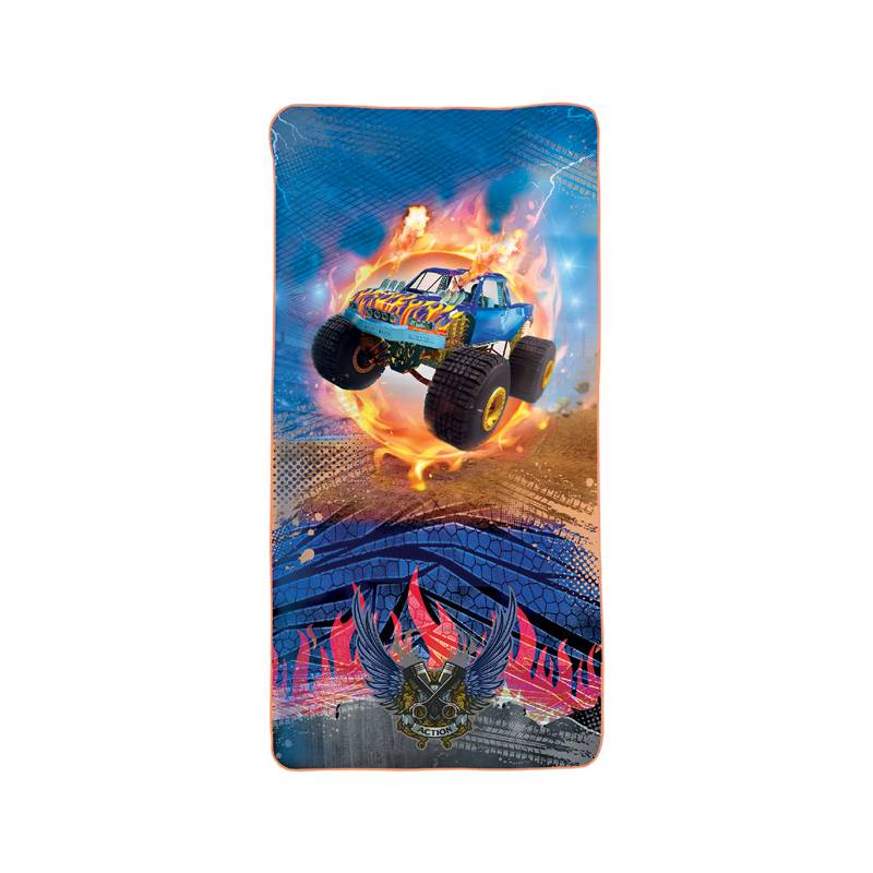 ROTH Kinder-Badetuch "Monstertruck Fire", 600 x 1.200 mm