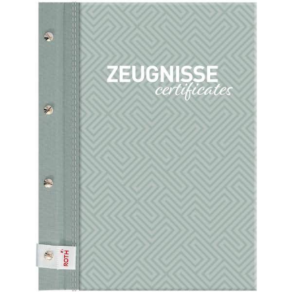 Zeugnismappe Pattern mit Buchschrauben -Dusty Mint- mintgrün