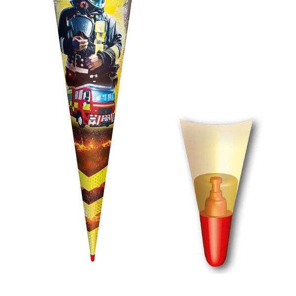 Schultüte Feuerwehrmann - rund 70 cm.