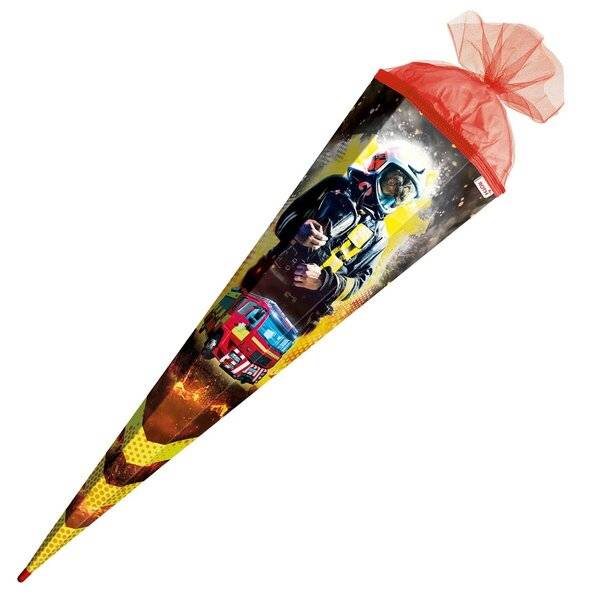 Schultüte Feuerwehrmann - sechseckig 85 cm