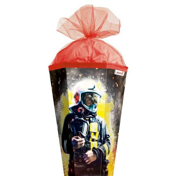Schultüte Feuerwehrmann - sechseckig 85 cm